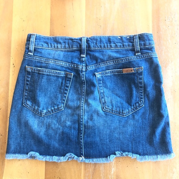 Y2K Joe's Jeans Denim Mini Skirt Distressed Frayed Hem Size 25 2000's Jean Skirt - Picture 2 of 10
